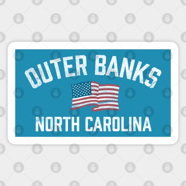 Outer Banks OBX - North Carolina - American Flag Magnet by TGKelly